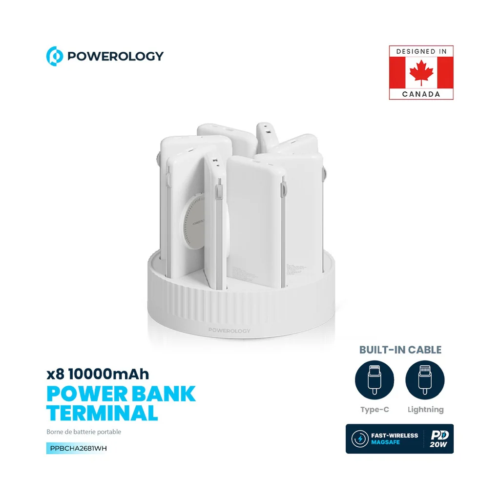 Powerology 8* 10000mAh Powerbank Terminal

