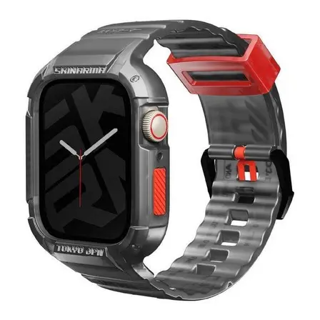 SKINARMA 2-IN-1 APPLE WATCH STRAP + CASE SAIDO 45/44 MM SMOKE