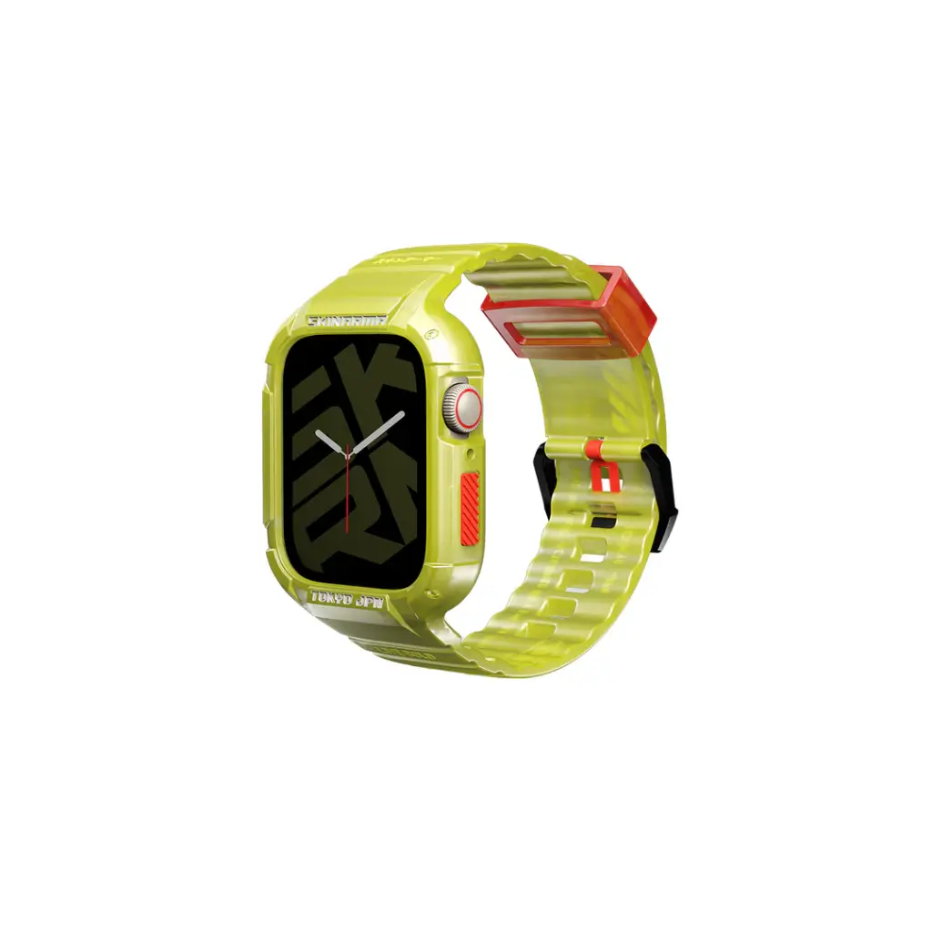 SKINARMA 2-IN-1 APPLE WATCH STRAP + CASE SAIDO 45/44 MM NEON YELLOW