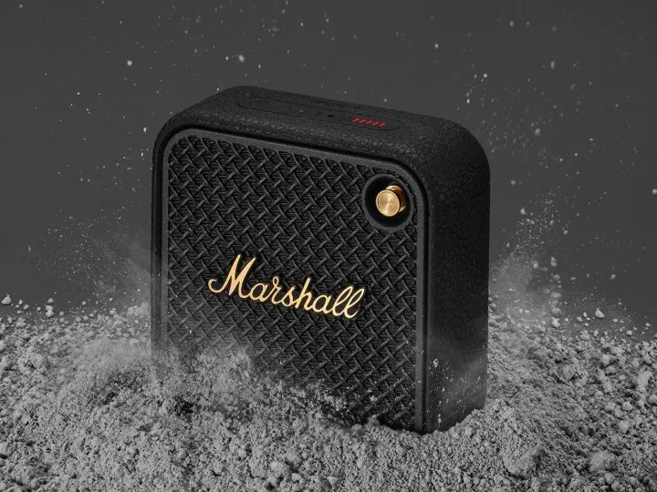 Marshall II Willen Compact Portable Wireless Speaker - Black-Brass