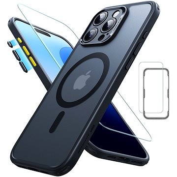 ESR Classic Pro Case (HaloLock) Set, Compatible with iPhone 16 Pro,  Black Magsafe Case & Screen Protector 