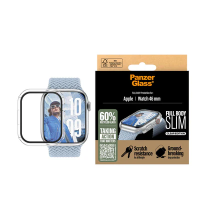 PanzerGlass® Screen Protector Snappie Full Body Slim Transparent Apple Watch Series10 46 mm | Watch 2025 46 mm