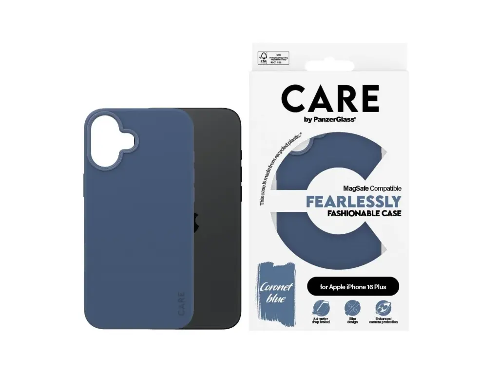 CARE by PanzerGlass® Case Fashion  MagSafe Blue iPhone 16 Plus