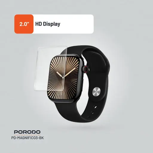 [PD-MAGNIFICO3-SL] 
Porodo Magnifico 3 Smart Watch

-Working Time: 1 to 2 Days (Bluetooth), 3 to 5 Days (Without Bluetooth)
-System Compatibility: Android 5.1 and above, iOS 12.0 and above
-Screen Resolution: IPS 320 x 385
-Extra Strap: Nylon Band Included
-Water Resistant Level: IP65
-Battery Capacity: 270mAh
-Watch Case: Zinc Alloy
-Battery Type: Polymer
-Bluetooth: V5.3, V3.0
-Flash Memory: 128Mb
-Charging Time: 3H
-Health Monitoring
-Screen Size: 2.0"
-Activity Tracker