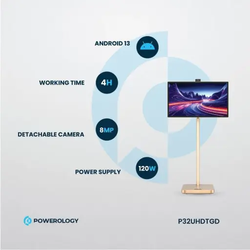 [P32UHDTGD] 
POWEROLOGY 32" GOOGLE 4K SCREEN -4K DETACHEABLE CAMERA 
- 