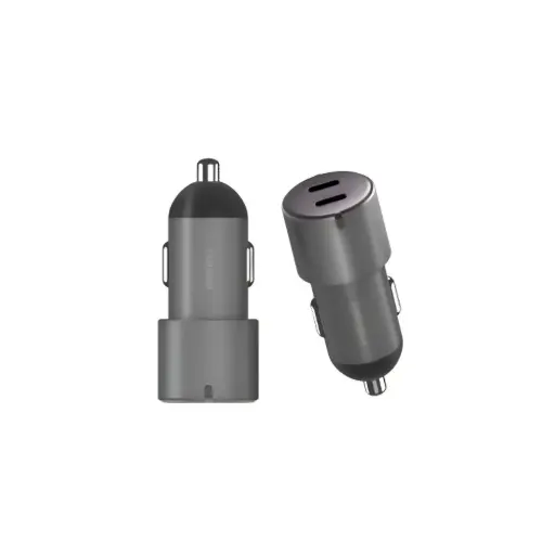 [CAR-AD-D60] ENERGEA ALU DRIVE D60, 2 USB-C PD/PPS ALUMINIUM 66W CAR CHARGER - GUNMETAL