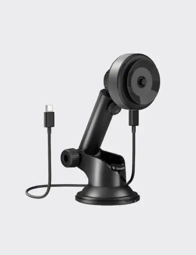 [AL-PM-GUN] ENERGEA AIRLOCK, VACUUM PHONE MOUNT WITH 15W WIRELESS CHARGING - GUNMETAL