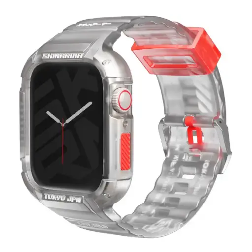 [SK-SAIDO-CLR45] SKINARMA 2-IN-1 APPLE WATCH STRAP + CASE SAIDO 45/44 MM CLEAR