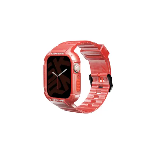 [SK-SAIDO-RED45] SKINARMA 2-IN-1 APPLE WATCH STRAP + CASE SAIDO 45/44 MM RED