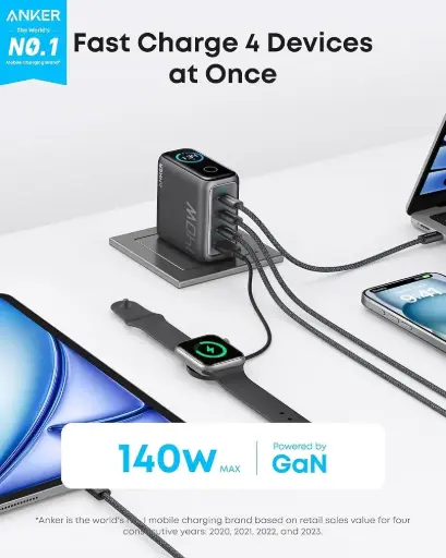 [B2697KZ1] ANKER ZOLO CHGR 140W GAN GR+WH