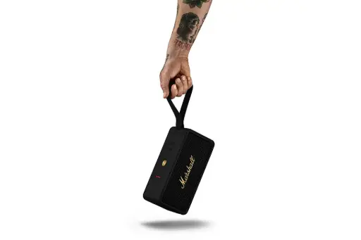[MIDDLETON-BLK-BRS] Marshall Middleton Portable Wireless Bluetooth Speaker - Black - Brass